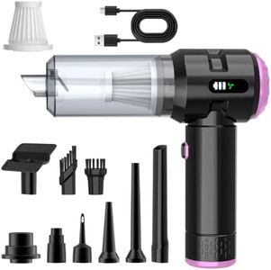 Wansimoo Handheld Car Vacuum Cleaner,25000PA Strong Cyclonic Suction Car Vacuum Portable Cordless with Digital Display Mini Vacuum for Car, Home, Office, Kitchen (Purple)