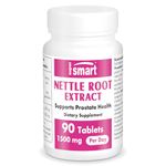 SUPERSMART - Nettle Root Extract 500 mg - Extract of Stinging Nettle Root - Support Healthy Urinary Tract - Prostate Supplements for Men Non-GMO - 90 Tablets.