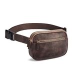 WESTBRONCO Fanny Packs for Women, Fashion Waist Packs with Adjustable Strap, PU Leather Belt Bag with Multi-Pockets, Small Crossbody Purse, Coffee, Small