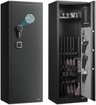 VEVOR 8-10 Gun Safe, Long Gun Cabinet for Rifles and Pistols, Quick Access Rifle Safe with 3 Pistol Pockets and Adjustable Racks, Digital Cabinet with Fingerprint and Password Lock(Assembly Required)