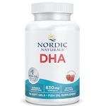 Nordic Naturals, DHA, 830mg Omega-3, Fish Oil with EPA and DHA, Strawberry Flavour, 90 Softgels, Lab-Tested, Soy-Free, Gluten-Free, Non-GMO