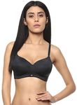 SOIE Women Full/Extreme Coverage Padded Non-Wired Bra(CB-122 BLACK 34B)