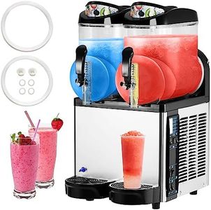 Commercial Slushy Machine 12L X 2, 2 X 3.2 Gals Margarita Machine, 500W Frozen Drink Machine, Food-Grade PC Tanks & Stainless Steel, for Restaurants Bars Pool Parties