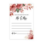 Andaz Press Boho Floral Wedding Advice & Well Wishes Guest Book Cards for Bride and Groom, Bridal Shower Advice Cards, Marriage Advice, Best Wishes for Mr & Mrs, 56 Pack, 4 x 6 Inches