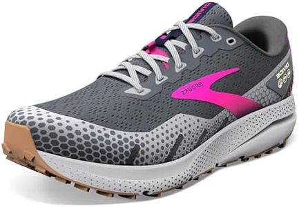 BROOKS Women's Divide 3 Sneaker, Ebony/Gray/Pink, 6 UK