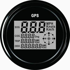 ELING Compteur de vitesse GPS numérique garanti pour bateau de moto 3-3/8 pouces 12V/24V