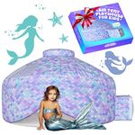 Skywin- Air Tent Fort for Kids, Inflatable Tent for Kids Playhouse Fan Tent (Mermaid) - Improved Blow Up Fort, Sets Up and Stores Away in Seconds (Fan NOT Included)