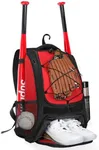 Goloni Baseball Bag,Backpack for Baseball, T-Ball & Softball Equipment & Gear,Softball Bag with Shoe Compartment,Fence Hook