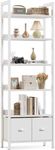 Furologee White 6 Tier Bookshelf wi