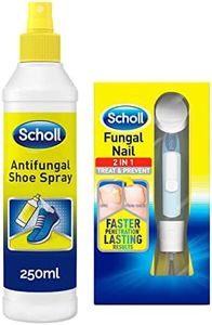 Scholl Complete Antifungal Treatment Kit, 2in1 Fungal Nail Treatment & 250ml Antifungal Shoe Spray - Targets Causes of Fungal Nail & Athlete's Foot, Comprehensive Solution for Healthy Feet & Shoes