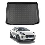 NOMAD Boot Liner Compatible with Ford Puma 2019+ Recyclable Plastic (PE) Boot Floor Upper Position Tailored Fit Floor Guard Tray Black Custom Fitted Accessory Dog Friendly Waterproof with Raised Edges