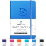 Panda Planner 90-Day Undated Daily Planner - Boost Productivity, Set Goals & Manage Time - Monthly/Weekly Sections - Hardcover - Blue