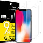 NEW'C 3 Pack Designed for iPhone 11 Pro and iPhone X and iPhone XS Screen Protector Tempered Glass,Case Friendly Scratch-proof, Bubble Free, Ultra Resistant