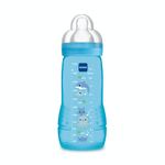 MAM, Easy Active Bottle 6+ Months (330 ml) Blue - Bottle with Silicone Teat Ultra-Fast X-Speed Flow - Baby Bottle with Airtight Seal