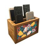 Nutcase Teak Wood Tv Remote Stand For Home Remote Control Racks Organizer Caddy For Tv/Ac Remotes Control -Multipurpose Desk Organiser-6X4X4 (inch)- 1 unit Autumn Leaves, Brown