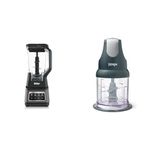 Ninja BN701C, Professional Plus Blender with 72oz Pitcher and Auto-iQ Presets, Black/Grey, 1400W & NJ100C, Express Chop For Chopping, Mincing, and Pureeing, Black, 200W 16oz