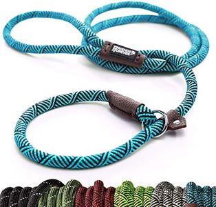 Friends Forever Extremely Durable Dog Rope Leash, Premium Quality Training Slip Lead, Reflective, Thick Heavy Duty, Sturdy, No Pull, Comfortable for The Strong Large Medium Small Pets 6 feet, Blue