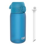 ION8 Kids Water Bottles With Straw, BPA Free, Leakproof, Dishwasher Safe, Small Boys, Girls & Toddler Water Bottle,Kids Drinks Bottle for School Lunch Box, Blue, 350ml/12oz