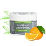 Purelygreat Natural Deodorant with Activated Charcoal | For Men & Women | Long-Lasting, EWG Verified, Vegan, Aluminum Free, Cruelty-Free, No Aluminum, No Parabens, BPA Free | Citrus Scent