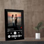 Giftplease Customized Photo and song Spotify Frame With Steel Removable Stand | Personalized Printed Song Plaque with scannable code | Gift | Birthday | Anniversary (Black Acrylic, 6 * 9 Inches)