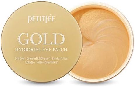 PETITfÉE 24k GOLD HYDROGEL KOREAN EYE PATCHES for Puffy Eyes, Under-eye Wrinkles & Dry Under-eye Skin. PACK OF 60 (30 Pairs)