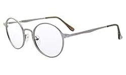 Reading Glasses by Eyekepper: Readers Quality Spring Hings Retro Round Reading Glasses Silver +1.25