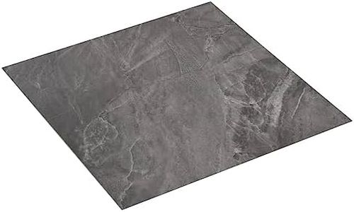 vidaXL Self-Adhesive PVC Plank Flooring Black with Pattern, Easy Install for Solid & Even Surfaces, Waterproof & Nonslip, Size 30.5 x 30.5 cm