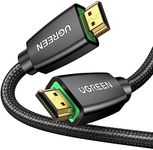 UGREEN 4K HDMI Cable 0.5M, HDMI 2.0 Braided Cord 18Gbps High Speed with Ethernet Support 4K@60Hz HDCP 2.2ARC 3D Compatible with UHD TV, Monitor, Soundbar, Computer, Xbox 360, PS5, PS4, Switch, Blu-ray