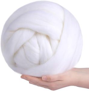 Wool Roving Bulk - 8.82oz Super Wool Chunky Yarn, Wool Roving Top for Needle Felting, Soft Felting Wool Supplies for Hand Spinning, Felting, Blending, Weaving and DIY Craft