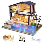 GuDoQi DIY Miniature Dollhouse Kit, Tiny House kit with Music, Miniature House Kit 1:24 Scale, Great Gift for Birthday Christmas Day, Time Apartment