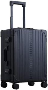 Aleon 21" Aluminum Carry-On with Suiter Hardside Luggage - TSA Approved Carry-On Size Spinner Wheels - Durable Travel Suitcase - Ideal for Business and Leisure Travel (Onyx)