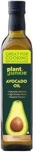 Plant Junkie Naturally Refined Avocado Oil - Neutral Flavour, High Smoke Point Cooking Oil - Perfect for Keto and Paleo Cooking, Baking and Salad Dressing - 500ml