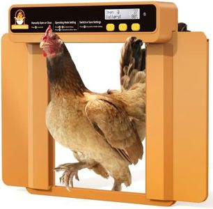 Chickcozy Automatic Chicken Coop Door Opener with Timer, Programmable Light Sensor, Battery Powered LCD Screen, Weatherproof, Low Battery Indication (Orange)