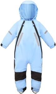 HAPIU Kids Toddler Rain Suit Muddy Buddy Waterproof Coverall,Blue,2T,Upgraded