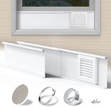 Flamorrow Dryer Vent Window Kit with Louvered Vent Cover, Window Vent Kit for 4" Dryer Vent Hose, Adjustable Window Dryer Vent Panels with Insulation Foam Seal Strip & Aluminum Seal Tape, Hose Clamp