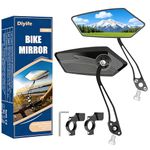 Diyife Bike Mirror, [A Pair] Aluminum HD Wide Angle Large Bicycle Rear View Mirror, 360°Adjustable Shockproof Bicycle Mirrors for Handlebar 22-25mm, Fit for Mountain Road Bike Scooter Motocycle