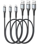 SUNGUY Micro USB Cable 2FT [3Pack], USB-A to Micro USB Cable Fast Charging USB 2.0 Data Transfer Nylon Braided for Samsung Galaxy S7 Edge S6, Power Bank, Android Phone, PS4