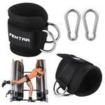 Fentar 2 Pcs Adjustable Ankle Straps for Cable Machine, Comfortable Gym Ankle Strap, Double D-Ring Ankle Cuff Straps, Cable Ankle Strap, Fitness Ankle Cuff for Leg Exercise Cable Attachment