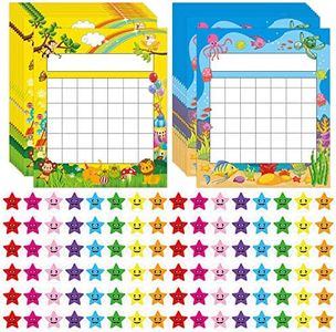 Pack of 66 Incentive Chart with 2080 Reward Star Stickers for Kids Students Classroom Behavior, Animal & Marine Theme