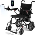 SUNDERWELL Electric Wheelchair Foldable, Electric Wheelchairs for Adults with Removable Battery & Dual-Brake System, 15-Miles Motorized Power Wheelchair 286 lbs Capacity, USB Port (Black)