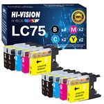 HI-VISION HI-YIELDS ® Compatible Ink Cartridge Replacement for Brother LC75 (4 Black, 2 Cyan, 2 Yellow, 2 Magenta,10-Pack) by HI-VISION HI-YIELDS