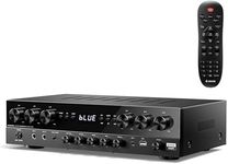 Donner Audio Amplifier, Premium 1000W Peak Power 6 Channel Stereo Receivers with Bluetooth 5.3, USB, FM, 2 Mic-in, Echo, RCA, Fiber/Coaxial Input for Home, Karaoke, Theater Speakers, MAMP6