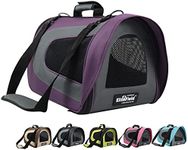 EliteField Deluxe Soft Pet Carrier (3 Year Warranty, Airline Approved), Multiple Sizes and Colors Available (20" L x 11" W x 11" H, Purple+Gray)