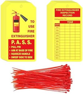 YHNTGB 160 Sets Fire Extinguisher Tags with Adjustable Wire Ties Monthly Fire Extinguisher Inspection Record Tags for Indoor Outdoor Fire Extinguishers 4.2 x 2.1 Inch