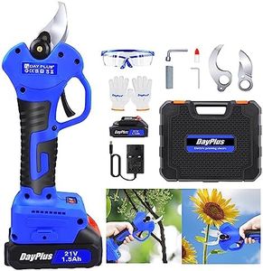 Cordless Garden Secateurs Electric Pruning Shears Gardening Tool, Battery Tree Pruner Branch Cutter, Electric Gardening Scissors, 2X Blades & Storage Case Include
