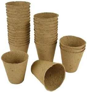 JKG Small Plant Seedling Pots - Biodegradable Pot Trays Round Fibre Young Flowers Seedlings Nursery Indoor Eco-Friendly Gardening (20 Pack)