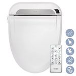 R FLORY FDB608 Electronic Smart Bidet Seat Bidet Attachment Easy Install Heated Seat Warm Dry Water Power Save Self Cleaning Separate Nozzle (Elongated-UK)