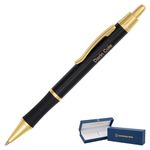 Dayspring Pens | Personalized Monroe Black Ballpoint Gift Pen and Case - Click Action. Smooth Black Ink. Custom Engraved with Your Name or Message.