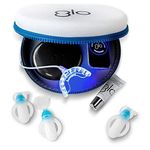 GLO Brilliant Deluxe Teeth Whitening Device Kit with Patented Blue LED Light & Heat Accelerator for Fast, Pain-Free, Long Lasting Results. Clinically Proven. Includes 10 GLO Gel Vials+ Lip Care