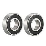 sourcing map 6001-2RS Deep Groove Ball Bearing 12x28x8mm Double Sealed Chrome Steel Bearings 2 Pack